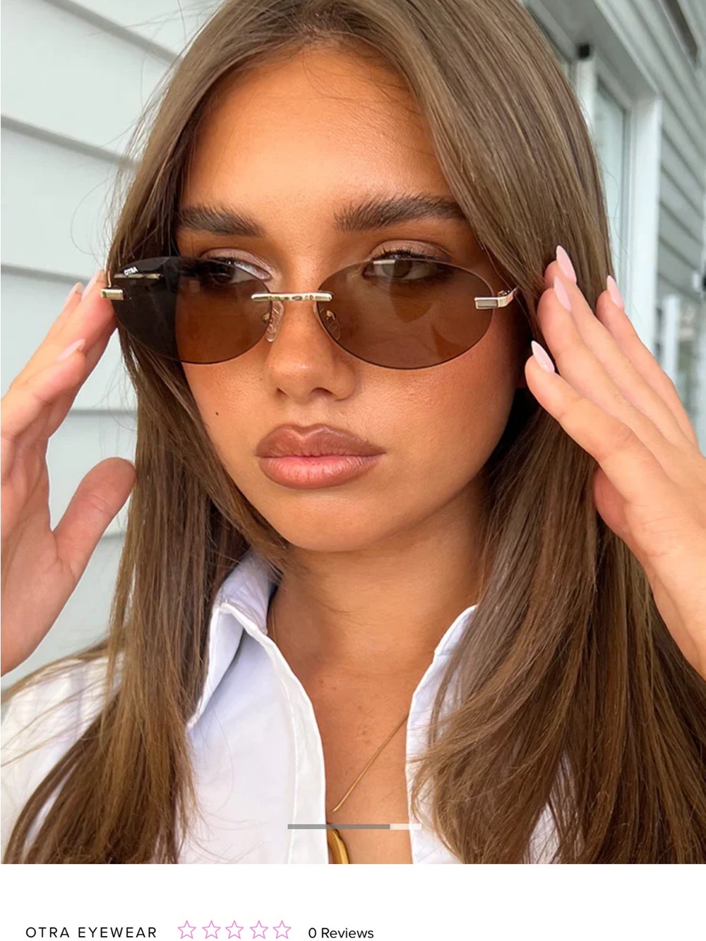 OTRA Jasmine Rimless sunglasses in gold/brown
